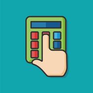 calculator color line icon
