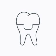 Dental crown icon Tooth prosthesis sign N6