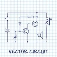 electronic circuit scheme on white squared paper sheet background N2
