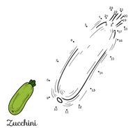 Numbers vector game fruits and vegetables (zucchini) N2