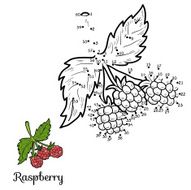 Numbers vector game fruits and vegetables (raspberry) N2