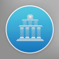 School icon on blue background clean vector