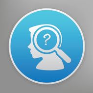 Question icon on blue background clean vector