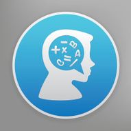 Brain idea icon on blue background clean vector