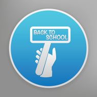 Back to school icon on blue background clean vector N2