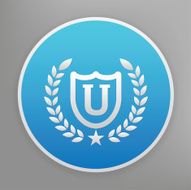 University icon on blue background clean vector