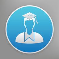Student icon on blue background clean vector N4