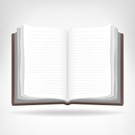 open empty book isolated object