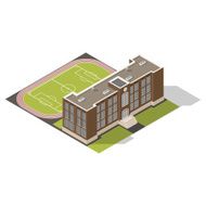 School isometric icons set