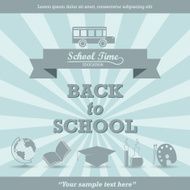 Back to school - retro vector illustration