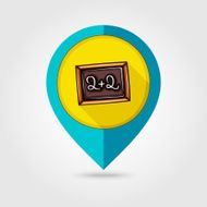 School Blackboard flat mapping pin icon