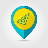 Triangle Ruler flat mapping pin icon