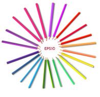 Color pencils isolated on white background