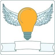 Bulb lamp with wings