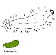 Numbers vector game fruits and vegetables (cucumber) N2
