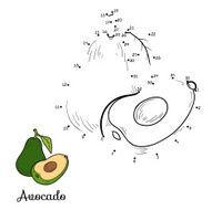 Numbers vector game fruits and vegetables (avocado) N2