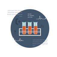 Test tube flat icon Online medical diagnosis and medicine research