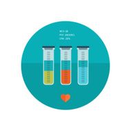 Test tube flat icon Online medical diagnosis and medicine research N2