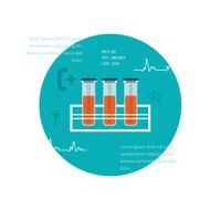 Test tube flat icon Online medical diagnosis and medicine research N3