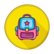 School Backpack flat icon