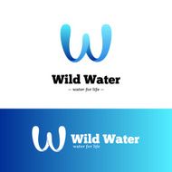 Vector creative W letter logo Gradient abstract blue wave logotype