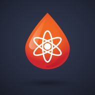 Blood drop icon with an atom