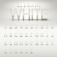 elegant white alphabets and numbers collection
