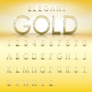 elegant gold alphabets and numbers collection