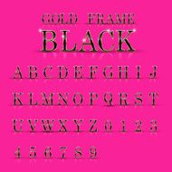 elegant black alphabets and numbers collection