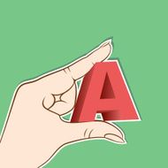 &#039;A&#039; alphabet hold in hand design N2