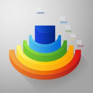 Half - circle colorful 3D diagram N2