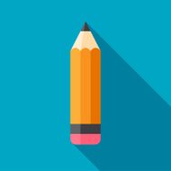 Flat Design Pencil Icon