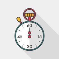 stopwatch flat icon with long shadow eps10