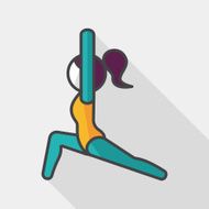 sporty girl flat icon with long shadow eps10