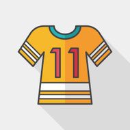 Sports jerseys flat icon with long shadow eps10