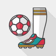 soccer flat icon with long shadow eps10