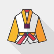 Karate suit flat icon with long shadow eps10 N17