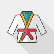 Karate suit flat icon with long shadow eps10 N18