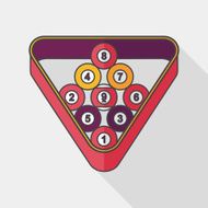 billiards flat icon with long shadow eps10