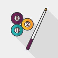 billiards flat icon with long shadow eps10 N2