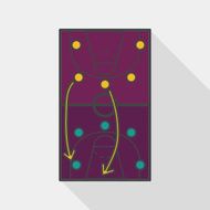 basketball strategy board flat icon with long shadow eps10 N4