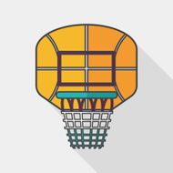 basketball backboard flat icon with long shadow eps10
