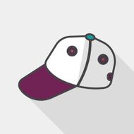 baseball cap flat icon with long shadow eps10