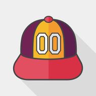baseball cap flat icon with long shadow eps10 N2