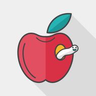 Apple flat icon with long shadow eps10