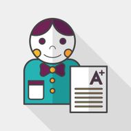 plus grade in the notebook flat icon N2