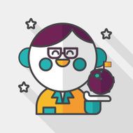 Space scientists flat icon with long shadow eps10 N9