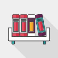 bookshelf flat icon with long shadow eps10 N7