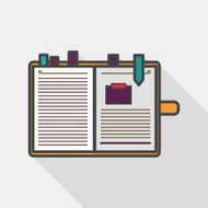 notebook flat icon with long shadow eps10 N10