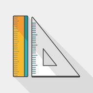 Ruler flat icon with long shadow eps10 N5